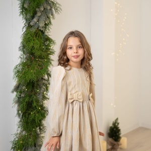 Rochie AURELIA - crem-auriu, marimi 1-8 ani