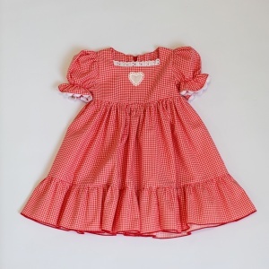 Rochita bumbac lejer de vara, fetite 1-12 ani, model RED GINGHAM