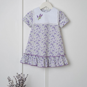 Rochita fetite, 1-6 ani, bumbac, model Buchetel Lavanda