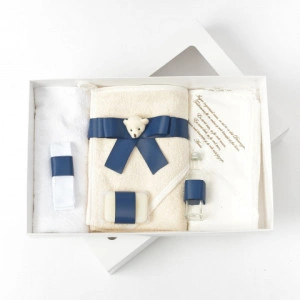 Set trusou botez baieti, model NAVY BEAR, 0-12 luni, 6 piese