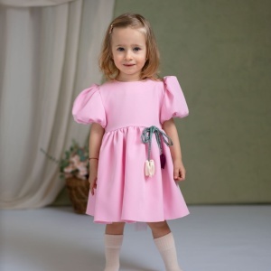 Rochiță roz pentru fetite 1-5 ani, model LALELE