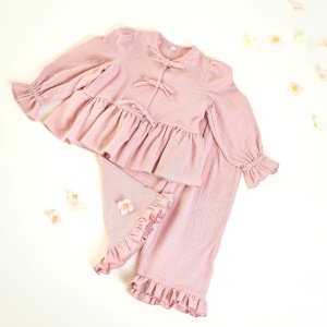 Compleu muselina fetite , 1-6 ani, model SMALL DOTS