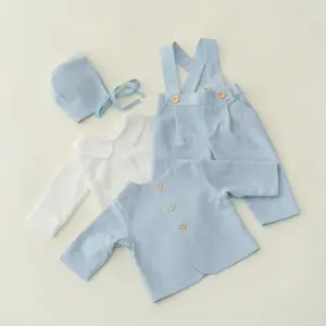 Costum botez baieti baby-blue "Dar de la Dumnezeu"
