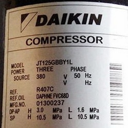 Daikin JT125GBBY1L - Compresor AC R407C | Trifazat
