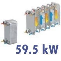 Schimbător de căldură în plăci de inox | 59.5 kW