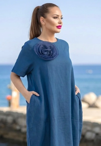 Rochie Din Panza Topita Sole Flo L12-04  - Img 3