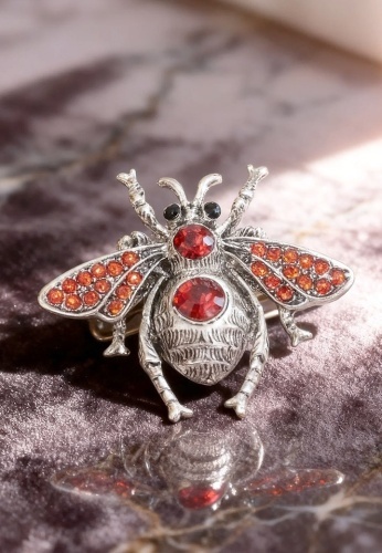 Brosa Metalica cu Pietre Beetle 05 - Img 4
