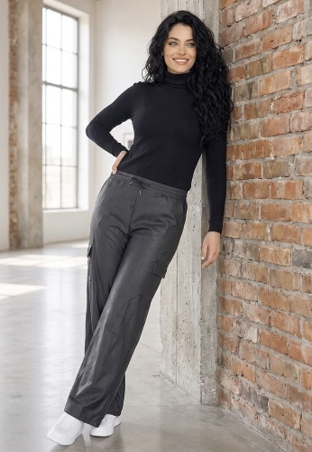 Pantaloni Leather Cargo R502-8507-01 - Img 2