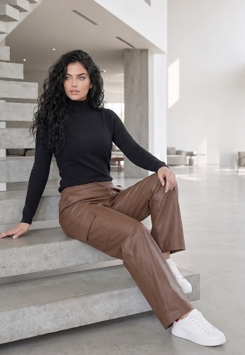 Pantaloni Leather Cargo R502-8507-03 - Img 3