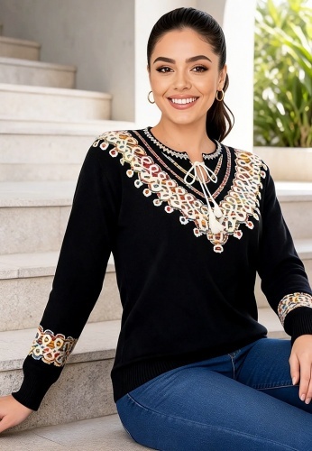 Bluza Tricotata Etno 6000-113 - Img 2