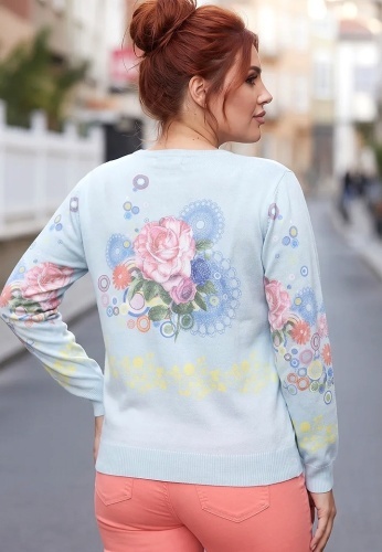 Pulover Cu Strasuri Pastel Bloom 24595-01 - Img 5