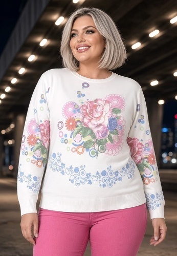 Pulover Cu Strasuri Pastel Bloom 24595-05 - Img 5