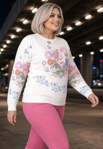 Pulover Cu Strasuri Pastel Bloom 24595-05 - Img 3
