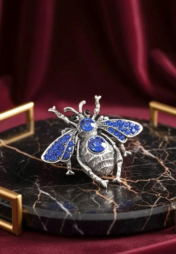 Brosa Metalica cu Pietre Beetle 01 - Img 3