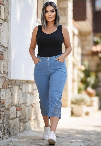 Pantaloni Jeans Kapri Ailyn 736-07 - Img 2