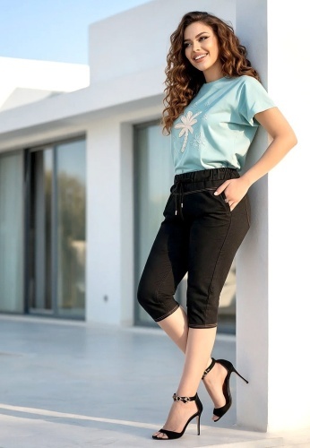 Pantaloni Din Bumbac Kapri Ailyn 348-01 - Img 3