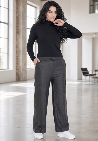 Pantaloni Leather Cargo R502-8507-01 - Img 4