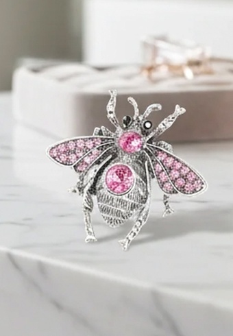 Brosa Metalica cu Pietre Beetle 03 - Img 2