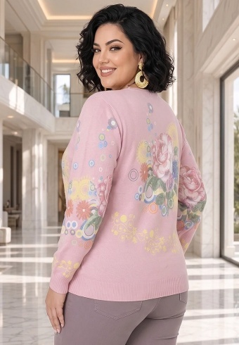 Pulover Cu Strasuri Pastel Bloom 24595-03 - Img 4
