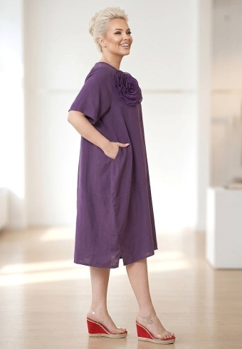 Rochie Din Panza Topita Sole Flo L12-02 - Img 2