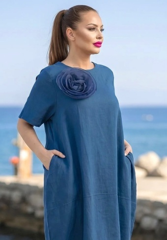 Rochie Din Panza Topita Sole Flo L12-04  - Img 3