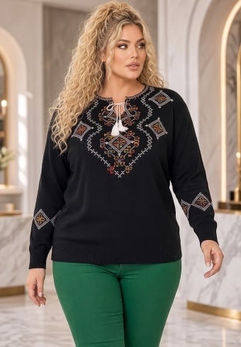 Bluza Tricotata Etno 6000-135 - Img 3