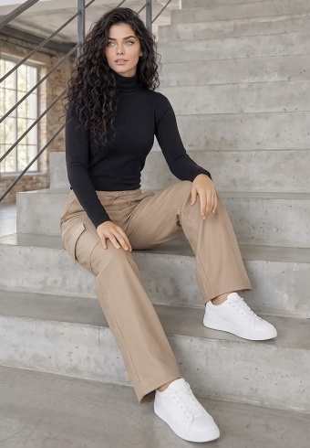 Pantaloni Leather Cargo R502-8507-02 - Img 3