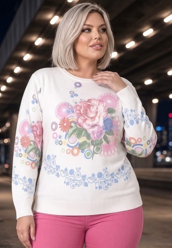 Pulover Cu Strasuri Pastel Bloom 24595-05 - Img 4