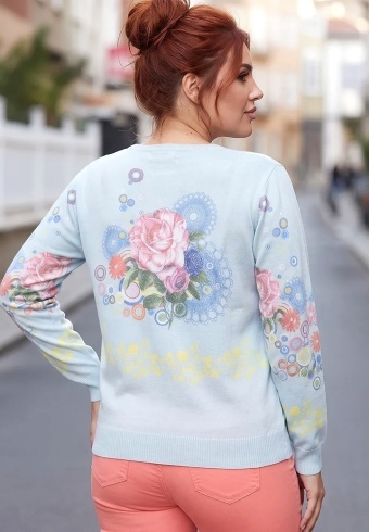 Pulover Cu Strasuri Pastel Bloom 24595-01 - Img 5