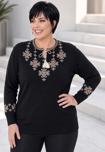 Bluza Tricotata Etno 6000-118 - Img 4