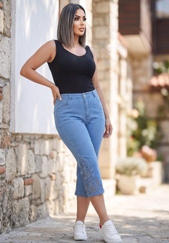 Pantaloni Jeans Kapri Ailyn 736-07 - Img 4