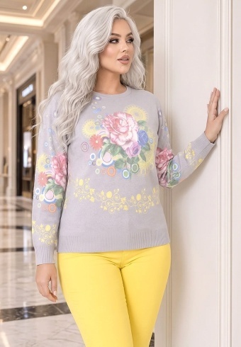 Pulover Cu Strasuri Pastel Bloom 24595-06 - Img 6