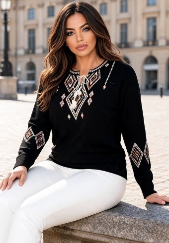 Bluza Tricotata Etno 6000-117 - Img 2