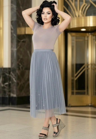 Fusta Plisata Din Voal H64-04 - Img 4
