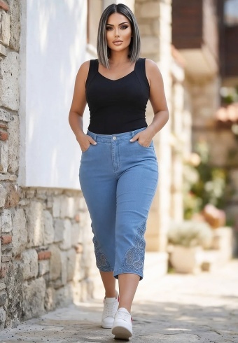 Pantaloni Jeans Kapri Ailyn 736-07 - Img 2