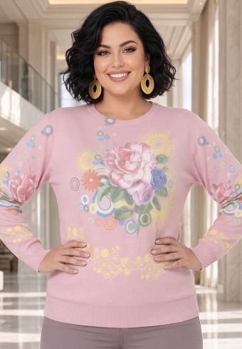 Pulover Cu Strasuri Pastel Bloom 24595-03 - Img 3