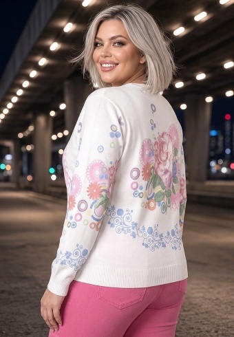 Pulover Cu Strasuri Pastel Bloom 24595-05 - Img 6
