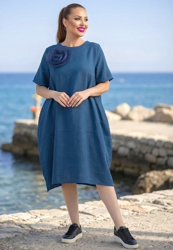 Rochie Din Panza Topita Sole Flo L12-04  - Img 2