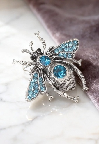 Brosa Metalica cu Pietre Beetle 04