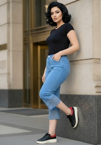 Pantaloni Jeans Kapri Ailyn 736-05  - Img 2