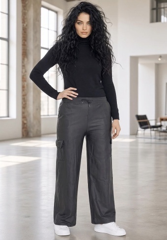Pantaloni Leather Cargo R502-8507-01 - Img 6