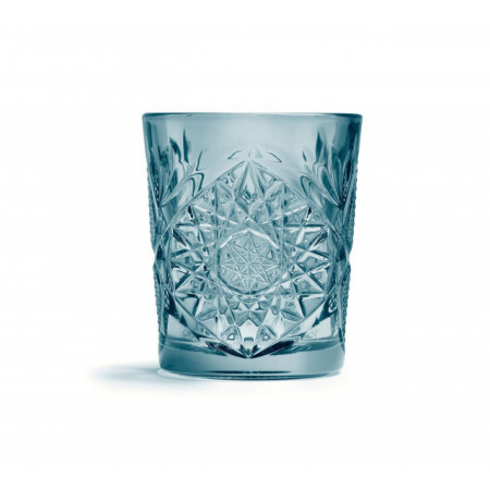 Pahar din sticla model Hobstar, 350 ml - albastru