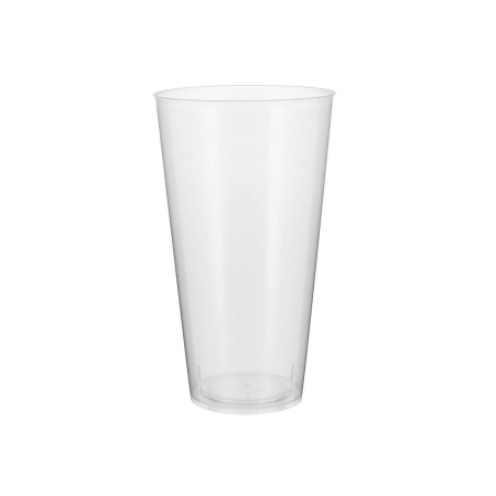 Set 10 buc pahare polistiren reutilizabile 450 ml, transparente