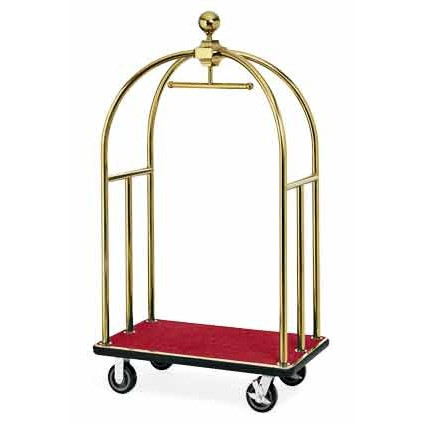 Carucior bagaje, H=185 - culoare gold - stofa rosie