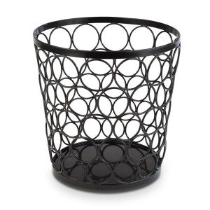 Cos metalic negru pentru fructe sau suport tava, 21x21 cm