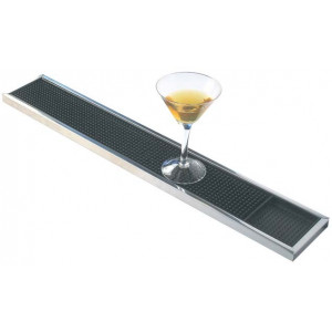 Covoras din cauciuc pentru bar cu rama inox, 60x10 cm