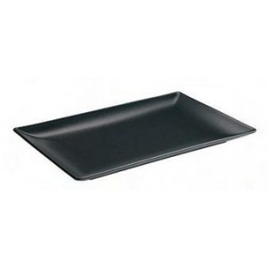 Set 6x Platou stoneware negru, 30x20 cm
