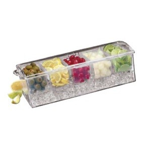 Spice holder in acrylic, 5 compartments, 37x14x12 cm