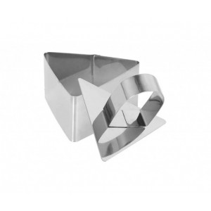 Set 4 forme triunghi, cutter inox pentru aluat cu impingator