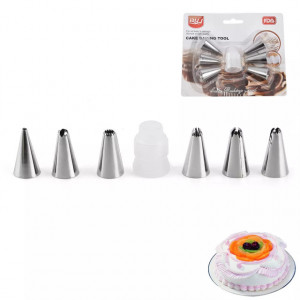 Set 6 Duiuri Inox si Cupla – Decorare Torturi si Briose